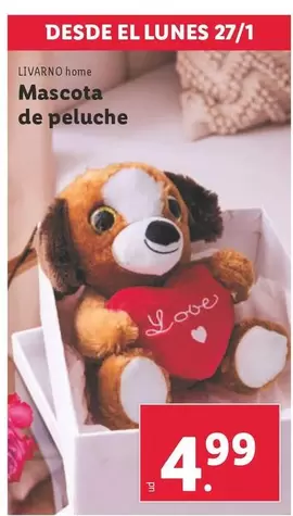 Oferta de Livarno Home - Mascota De Peluche por 4,99€ en Lidl