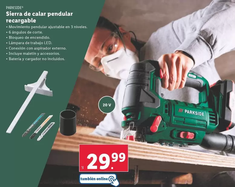 Oferta de Parkside - Sierra De Calar Pendular Recargable por 29,99€ en Lidl