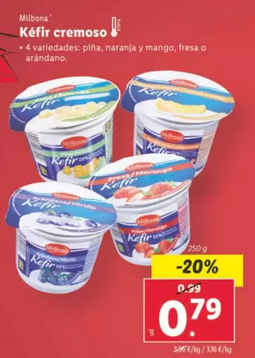 Oferta de Milbona - Kefir Cremoso por 0,79€ en Lidl