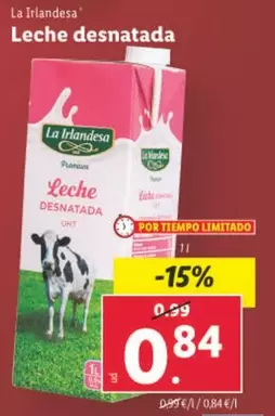 Oferta de La Irlandesa - Leche Desnatada por 0,84€ en Lidl