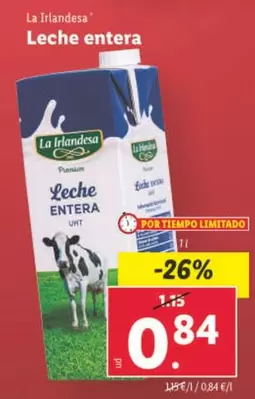 Oferta de La Irlandesa - Leche Entera por 0,84€ en Lidl