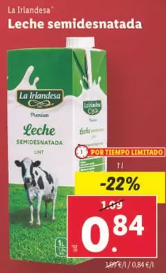 Oferta de La Irlandesa - Leche Semidesnatada por 0,84€ en Lidl