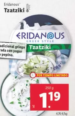 Oferta de Eridanous - Tzatziki por 1,19€ en Lidl