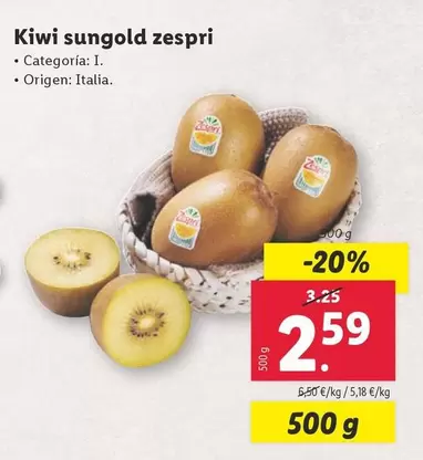 Oferta de Kiwi sungold zespri por 2,59€ en Lidl