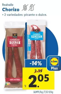 Oferta de Realvalle - Chorizo por 2,05€ en Lidl