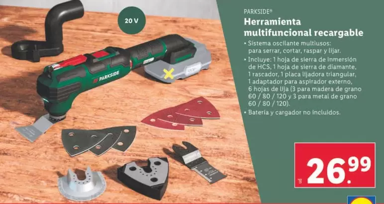 Oferta de Parkside - Herramienta Multifuncional Recargable por 26,99€ en Lidl