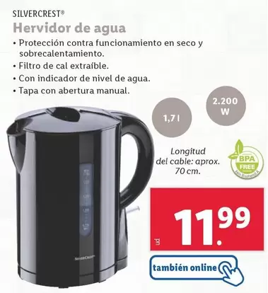 Oferta de SilverCrest - Hervidor De Agua por 11,99€ en Lidl