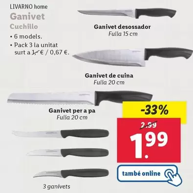 Oferta de Livarno Home - Cuchillo por 1,99€ en Lidl