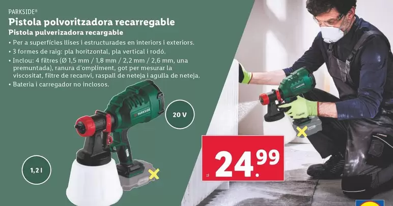 Oferta de Parkside - Pistola Pulveriadora Recargable por 24,99€ en Lidl