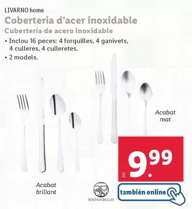 Oferta de Livarno Home - Coberteria D'acer Inoxidable/ Cuberteria De Acero Inoxidable por 9,99€ en Lidl