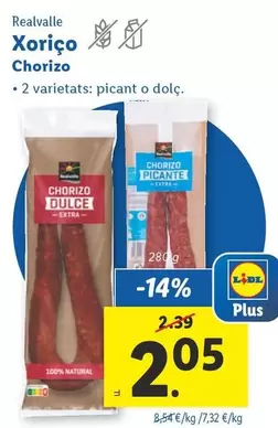 Oferta de Realvalle - Chorizo por 2,05€ en Lidl