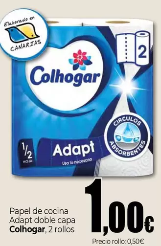 Oferta de Colhogar - Papel De Cocina Adapt Doble Capa por 1€ en Unide Market