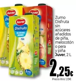 Oferta de Juver - Zumo Disfruta Sin Azúcares Añadidos De Piña por 2,25€ en Unide Market