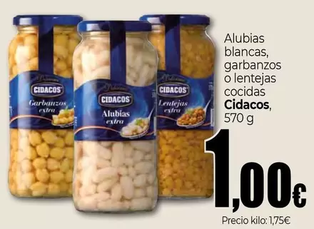 Oferta de Cidacos - Alubias Blancas por 1€ en Unide Supermercados