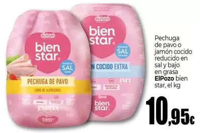 Oferta de Elpozo - Pechuga De Pavo O Jamón Cocido Reducido En Sal Y Bajo En Grasa por 10,95€ en Unide Supermercados