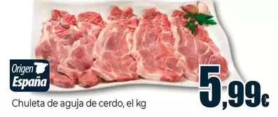 Oferta de Chuleta De Aguja De Cerdo por 5,99€ en Unide Market