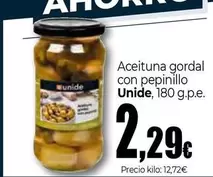 Oferta de Unide - Aceituna Gordal Con Pepinillo por 2,29€ en Unide Market