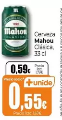 Oferta de Mahou - Cerveza Clasica por 0,59€ en Unide Supermercados