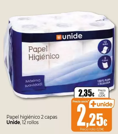 Oferta de Unide - Papel Higiénico  por 2,35€ en Unide Supermercados