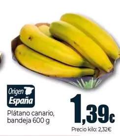 Oferta de Platano Canario por 1,39€ en Unide Supermercados