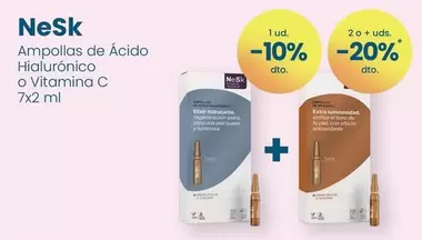 Oferta de Nesk - Ampollas De Ácido Hialuronico O Vitamina C 7x2 Ml en Clarel