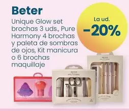 Oferta de Beter - Unique Glow Set Brochas , Pure Harmony Y Paleta De Sombras De Ojos, Kit Manicura O Brochas Maquillaje en Clarel