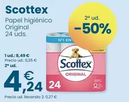 Oferta de Scottex - Papel Higienico Original 24 Uds. por 8,49€ en Clarel