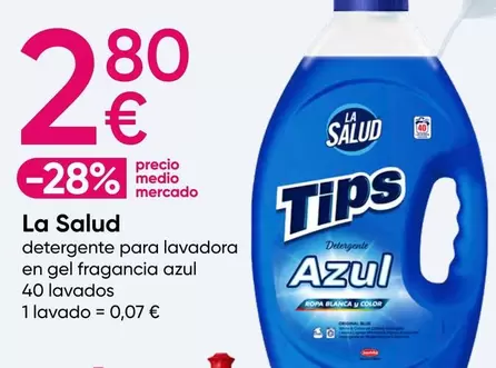 Oferta de La salud - Detergente Para Lavadora En Gel Fragancia Azul 40 Lavados por 2,8€ en Pepco