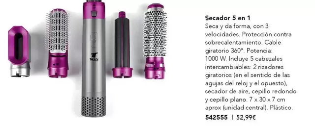 Oferta de Secador 5 En 1 por 52,99€ en AVON