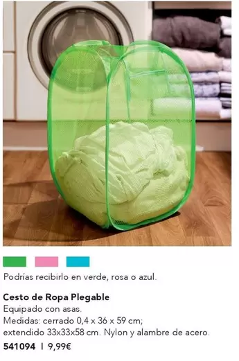 Oferta de Cesto De Ropa Plegable por 9,99€ en AVON