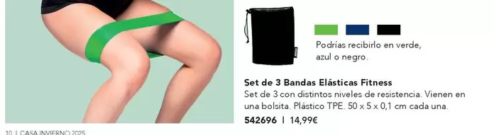 Oferta de Fitness - Set De 3 Bandas Elastica Fitness por 14,99€ en AVON