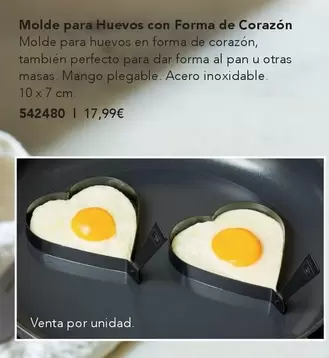 Oferta de Molde Para Huevos Con Forma De Corazon por 17,99€ en AVON