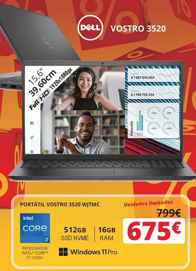 Oferta de Dell - Portatil Vostro 3520 WJTMC por 675€ en Dynos Informática