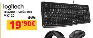 Oferta de Logitech - Teclado + Ratón Usb MK120 por 19,9€ en Dynos Informática