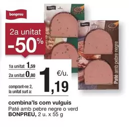 Oferta de Bonpreu - Paté Amb Pebre Negre O Verd por 1,59€ en BonpreuEsclat