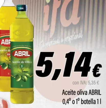 Oferta de Abril - Aceite Oliva 0,4° O 1º  por 5,14€ en Cash Ifa