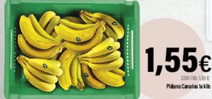 Oferta de  Plátano Canarias por 1,55€ en Cash Ifa