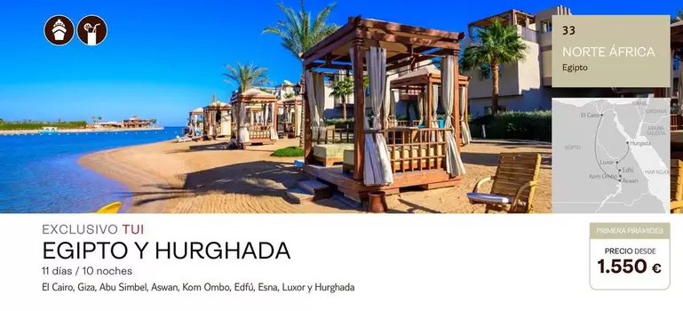 Oferta de Luxor - Egipto Y Hurghada por 1550€ en Tui Travel PLC