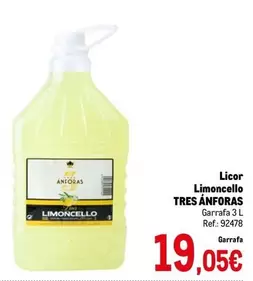 Oferta de Tres Anforas - Licor Limoncello por 19,05€ en Makro