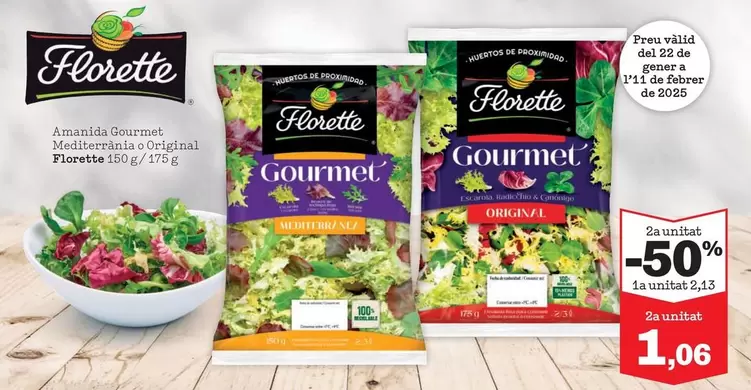 Oferta de Florette - Amanida Gourmet Mediterrània O Original  por 2,13€ en Sorli