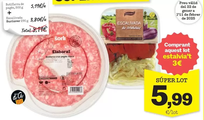 Oferta de Sorli - Botifarra De Pagès por 5,99€ en Sorli