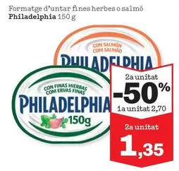 Oferta de Philadelphia - Formatge D'untar Fines Herbes O Salmo por 2,7€ en Sorli