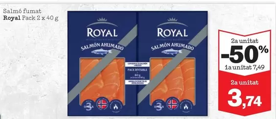 Oferta de Royal - Salmon Ahumado por 7,49€ en Sorli