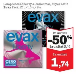 Oferta de Evax - Compreses Liberty Ales Normal por 3,49€ en Sorli