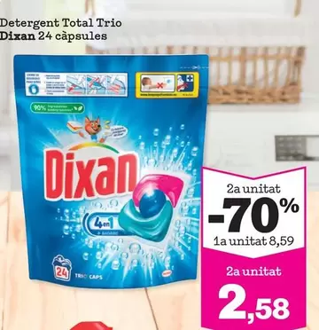 Oferta de Dixan - Detergent Total Trio por 8,59€ en Sorli