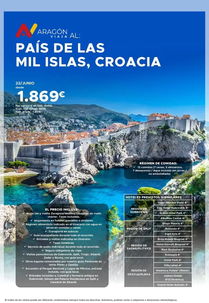 Oferta de City - Pais De Las Mil Islas, Croacia por 1869€ en Halcón Viajes