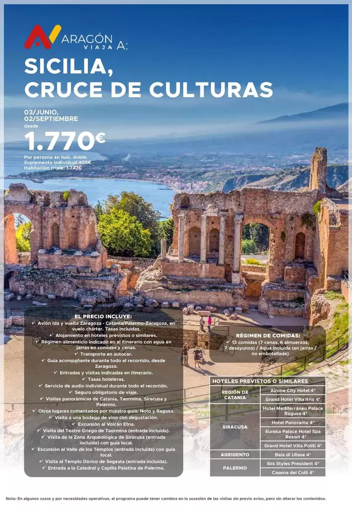 Oferta de Palermo - Sicilia Cruce De Culturas por 1770€ en Halcón Viajes