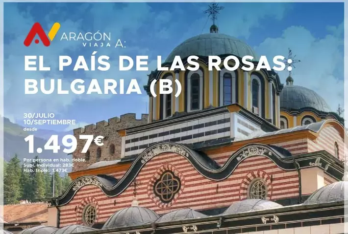 Oferta de Al Pagos De Las Rosas Bulgaria por 1497€ en Halcón Viajes