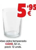 Oferta de Cádiz - Vaso Sidra Temperado por 5,95€ en Top Cash