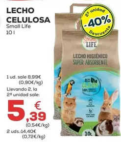 Oferta de Small Life - Lecho Celulosa por 8,99€ en Kiwoko